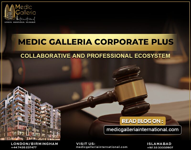 A professional photograph showcasing a lawyers chamber at Medic Galleria International Paradise, featuring a gavel and books on a desk, symbolizing legal expertise and professionalism.