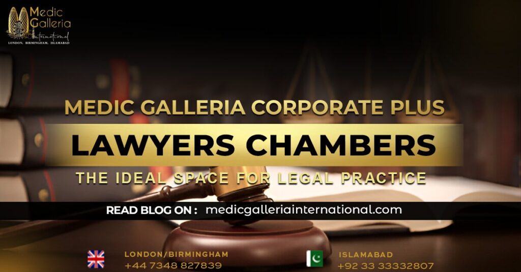 A professional photograph showcasing a lawyers chamber at Medic Galleria International Paradise, featuring a gavel and books on a desk, symbolizing legal expertise and professionalism.