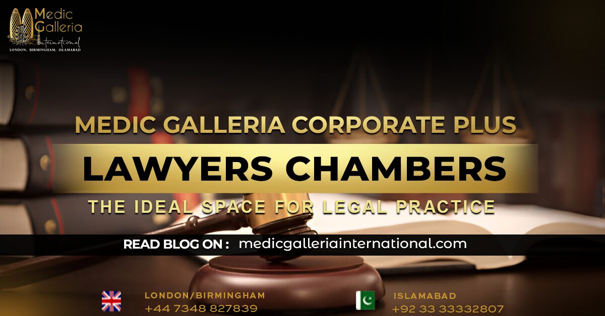 A professional photograph showcasing a lawyers chamber at Medic Galleria International Paradise, featuring a gavel and books on a desk, symbolizing legal expertise and professionalism.