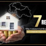 Hands holding a small house model with coins underneath, overlaid on a map of Pakistan, with the text '7 Reasons Why Commercial Real Estate is the Best Investment Opportunity in Pakistan.